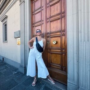 Linen White Asymmetrical Jumpsuit